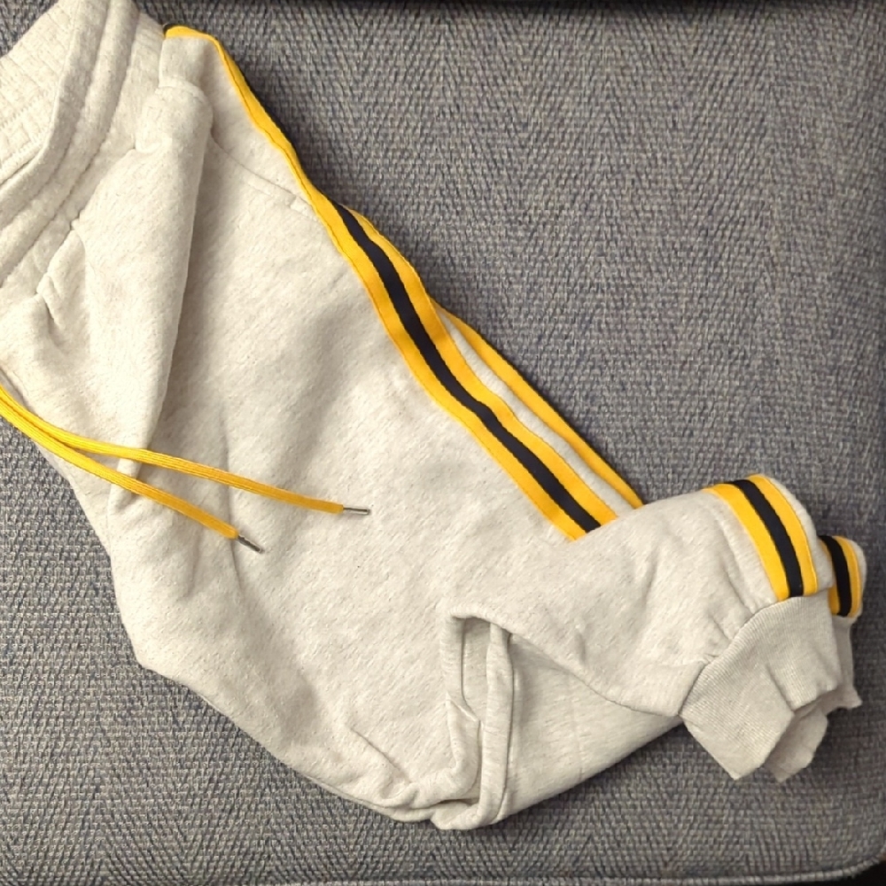 Forever 21 Gray Sweatpants with Yellow and Black Stripes